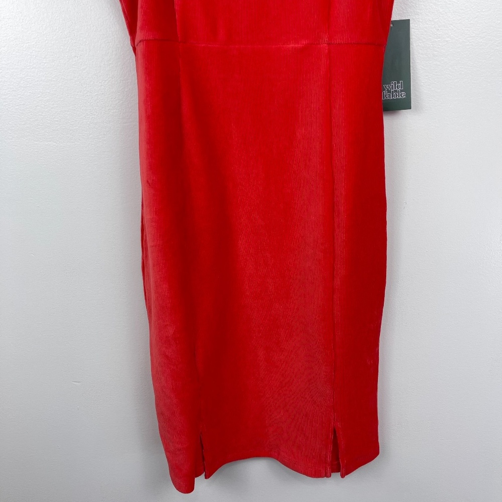 Wild Fable Red Velvet Mini Dress NWT - Picture 3 of 6